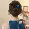 Presilha de Cabelo com Laço Color-Blocked para Mulheres, Presilha Bico de Pato Novo Estilo High-End 2025, Grampo para Parte de Trás da Cabeça, Acessório de Cabelo