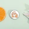 Broche de Gato Laranja Gordo Preguiçoso, Insígnia de Metal Divertida Pintada à Mão, Pino de Decoração de Mochila para Estudante com Personalidade de Nicho