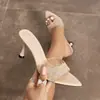 Tacones Altos de Punta Personalizados para Mujer con Bordado de Encaje y una Sola Correa, Elegantes y Versátiles para Fiestas Nocturnas de Primavera y Verano