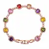 Pulseira Popular com Fecho de Cubo de Açúcar de Zircônia, Pulseira Estilo Palácio Vintage Céu Estrelado, Pulseira Versátil de Nicho de Alto Padrão