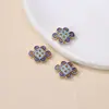 Cobre puro dorado cloisonné azul quemado flor de loto exquisitas cuentas de joyería de cloisonné dorado accesorios de loto hechos a mano para bricolaje