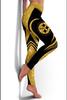 Leggings con Estampado de Equipos de Fútbol Europeos y Americanos con Efecto Brillante y Ligera Elasticidad para Leggings de Fitness Ajustados para Mujer
