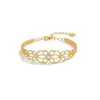 Pulsera Ajustable con Diamantes Microincrustados, Pulsera Hueca de Moda Lujosa Ligera, Joyería para Mujer, Regalo, Nuevo Producto Europeo y Americano de Amazon Transfronterizo