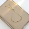 Pulsera de Metal Color Block Colorida, Simple y Versátil, Adecuada para el Trabajo Diario, Estilo Coreano, Moda de Nicho, Pulsera Elegante y Exquisita, Cobre