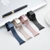 Adecuado para Apple Applewatch Amano Correa de Reloj de Metal de Acero Inoxidable con Hebilla Doble de Siete Cuentas
