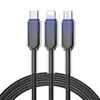 Cable de Datos Trenzado de Carga Rápida de Color Degradado con Carcasa Transparente Adecuado para Cables de Carga de Teléfonos Móviles Apple, Huawei y Android