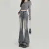 Jeans de Campana de Tiro Alto Retro Americano para Mujer, Primavera y Otoño, Tallas Grandes, Nuevo Diseño de Lazo, Pantalones Largos Ajustados
