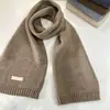 Cachecol de tricô liso unissex de lã de ovelha, quente e macio para outono e inverno, borda canelada simples, disponível em várias cores