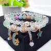 Estilo coreano calcedônia joias pulseira feminina pipoca pedra cristal pérola anel sereia cauda pingente pulseira namoradas joias moda