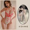 Lencería Sexy Jinxiao, Uniforme de Enfermera Sexy, Encaje con Aro de Acero, Mono Transparente de Maid Rojo y Blanco, Chica Pura Lujuria