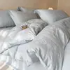 Juego de ropa de cama de lujo de 4 piezas en jacquard de algodón de fibra larga clase A 100s, funda de edredón, sábana, sábana bajera, funda de edredón de satén, juego de cama 4