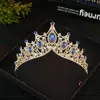 Coroa de Noiva Barroca Retro Transfronteiriça com Strass Marquise, Faixa de Cabeça para Cerimônia de Maioridade, Acessório de Cabelo Estilo Palácio, Coroa de Princesa Rainha