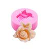 Uma variedade de flores rosa peônia rosa flor açúcar argila macia gesso modelagem bolo de feijão mungo molde de silicone