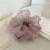 Scrunchie de Renda com Bolinhas Estilo Coreano para Mulheres de Alta Qualidade Fofo Laço de Cabelo Preguiçoso Elegante para Coque na Parte de Trás da Cabeça