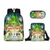 Nueva mochila escolar de Dragon Ball para estudiantes transfronteriza, mochila periférica de anime de tres piezas, estuche de lápices de una sola capa, bolso de hombro pequeño de poliéster