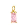Colgante de Circonita de 12 Colores Más Vendido Transfronterizo, Colgante de Collar de Lujo Chapado en Cobre Dorado, Accesorios para Joyería DIY