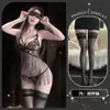 Lencería Erótica de Encaje Dorado Calado, Vestido de Borlas de Deseo Puro con Abertura en la Entrepierna, Tentación Sensual de Alta Gama para Mujeres Jóvenes