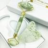 Contenedor de Belleza de Jade Natural Masajeador de Jade Rodillo de Doble Cabezal Tabla Raspadora de Jade Juego de Cajas de Regalo de Jade Jade
