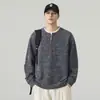 Sudadera con Media Cremallera Estilo Old Money Falsa de Dos Piezas para Hombre, Holgada y Cómoda, Versátil y a la Moda, Top de Manga Larga Estilo Americano para Hombre