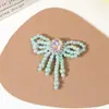 Moda Estilo Coreano Lujo Ligero Pedrería Perla Lazo Diy Pasador de Pelo Pin de Bolso Agujeros para Zapatos Flor Pendientes Accesorios