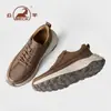Zapatos de Piel de Carnero Hechos a Medida Transfronterizos para Hombre, Estilo Nuevo, Cómodos Zapatos Casuales de Piel Genuina para Hombre, Zapatos Deportivos de Alta Gama Resistentes al Desgaste Antideslizantes para Hombre