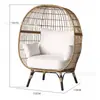 Mesa y Silla Pequeñas para Balcón Combinación Sofá Nido de Pájaro para Exteriores Asiento Sofá Jaula de Pájaros para Resort de Ocio Silla de Ratán para B&B Perezoso