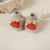 Zapatos y Calcetines Rojos de Año Nuevo para Niños Zapatos para Bebés y Niños Pequeños Otoño e Invierno Forrados de Felpa Engrosados Antideslizantes Cálidos para el Piso para Bebés