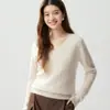 Estilo Elegante para o Trabalho~Suéter de Malha Cashmere com Tranças e Decote em V Feminino Solto de Fio Duplo Espessado Pulôver Suéter de Malha Camada Base