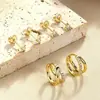 Conjunto de Brincos Europeus e Americanos de Luxo Leve Banhado a Ouro 14K com Zircônia para Mulheres, Brincos Camadas da Moda de Alto Padrão, Atacado do Fabricante