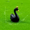 Miniatura de paisagem criativa coroa casal cisne figuras, paisagismo de jardim DIY decorativo pendurado acessórios, pequenos ornamentos