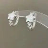 Pendientes Exquisitos de Circonita con Estrella Cepillada Estilo Coreano para Mujer, Diseño de Nicho de Alta Gama, Pendientes Elegantes y Versátiles