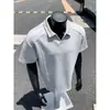 Top negro de verano de manga corta estilo chino nuevo con cuello henley, polo para hombre con puños, camiseta deportiva y de fitness para hombre
