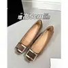 Zapatos Clásicos para Mujer que Aumentan la Altura con Hebilla Cuadrada Metálica y Tacón Grueso, Nuevos Tacones Altos Cuadrados Vintage de Ante para Otoño