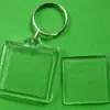Chaveiro Acrílico Retangular Chaveiro Transparente em Branco Cabeça para Adesivo Foto Pingente de Chaveiro Charms Moldura de Foto