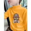 Camiseta Interior de Felpa Cepillada para Niños, Estilo Nuevo Otoño/Invierno 2026, Cuello Semi-Alto, Ropa Interior Cálida, Top Casual, Moderno