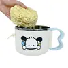 Tazón instantáneo de acero inoxidable de grado alimenticio, diseño de Perro Pacha, apto para dormitorios estudiantiles, con función de drenaje para comer alimentos secos, vajilla Perro Pacha