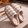 Pantuflas de algodón para mujer para otoño e invierno, uso en interiores, cálidas, de suela gruesa, antideslizantes, de felpa, primavera y otoño, pantuflas peludas, estilo de pareja, para hombre