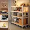 Prateleira Doméstica Porta-Prateleiras Prateleira de Armazenamento Multicamadas Suporte de Chão Eletrodomésticos de Cozinha Armário de Armazenamento para Varanda Exibidor de Supermercado