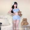 Ropa interior tipo tubo suave estilo japonés para niña, lindo peluche de niña, perrito con orejas grandes, conjunto de sujetador