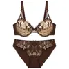 Sujetador push-up transfronterizo estilo europeo y americano para mujer, dulce y lindo, bordado, ultrafino, sin relleno, transpirable, minimiza bustos grandes, sujetador de lencería