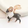 Nuevo llavero de cabra lindo con incrustaciones de diamantes transfronterizo, accesorio exquisito para bolsos de mujer y llaves de coche, pequeño regalo