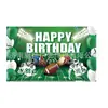 Fundo de aniversário temático de futebol transfronteiriço Banner Feliz Aniversário Decoração de festa Tapeçaria personalizada de fundo