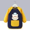 Bata de Pintura Infantil, Delantal de Pintura Artística, Babero para Comer de Bebé, Guardería Cinta Mágica Impermeable Ropa para Usar al Revés