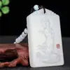 Directo de Fábrica Chenglong Colgante de Guanyin Jade Blanco Afgano Natural Jade Jade Colgante de Guanyin Collar