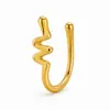 Anillo de nariz europeo y americano sin perforación, clip de nariz en forma de U de cobre simple con microincrustaciones de circonita en forma de corazón, accesorio de nariz único y moderno para mujer
