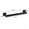 Conjunto de 5 Peças de Ferragens para Banheiro Moderno Minimalista de Aço Inoxidável 304 Preto Fosco, Conjunto de Acessórios para Banheiro com Instalação por Furo