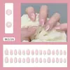 Uñas postizas prehechas hechas a mano estilo ojo de gato en un simple color rosa melocotón, suaves y elegantes, estilo europeo y americano, desmontables y ponibles, 30 piezas