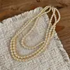 Elegancia Francesa Perla Grano de Arroz Collar Lujo Ligero Sensación de Alta Gama Retro Otoño/Invierno Cadena para Clavícula Diseño Simple Sentido Collar Accesorio para Mujer