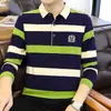 Camisa Polo de Manga Larga de Otoño para Hombre Joven de Negocios Cuello Camisero Camiseta Moda Casual Ropa de Otoño Corte Ajustado Camisa Base para Hombre