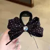 Acessórios de Cabelo Simples Estilo Coreano Laço de Bolinhas Presilha Garra com Strass Ferramenta para Prender Coque Moda Alta Qualidade Presilha de Cabelo Adorno de Cabeça